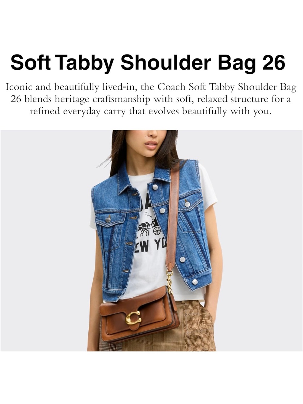 New Coach Brown Loved Leather Tabby 26 Shoulder Bag with Gold 'C' Accent - Picture 2 of 9